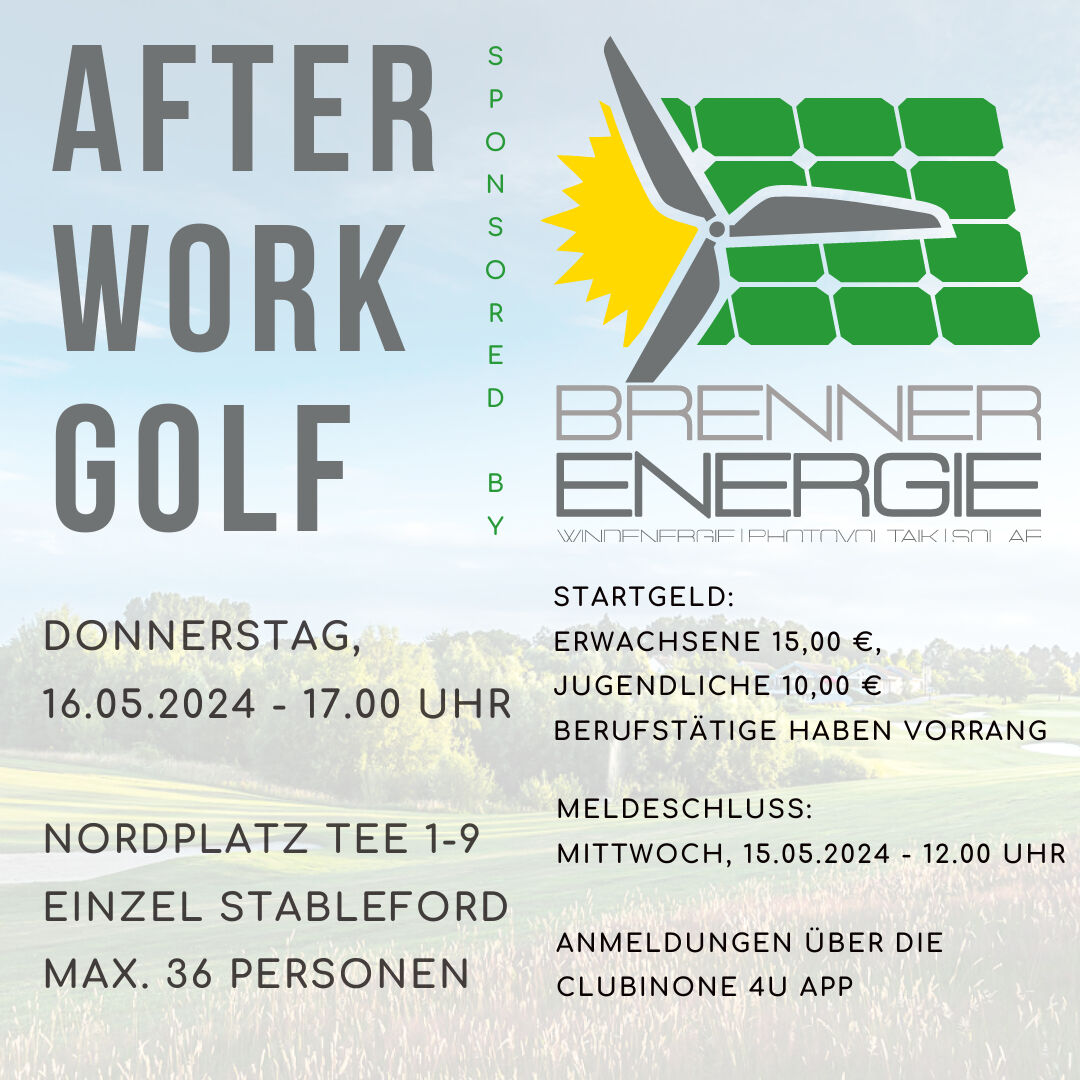 After Work Golf sponsored by Brenner Energie
